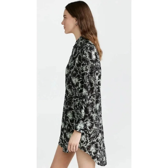 NWT Mille Holly Mini Dress - Floral Button Front Shirt Dress - Tropical - Picture 7 of 9